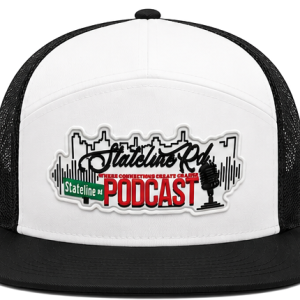 Premium Richardson Flat Bill Snapback Hats (White/Black)